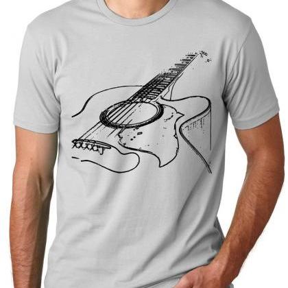 Acoustic Guitar T-shirt Musician Tee Think Out..