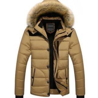 Coat Jacket Fur Collar Hooded Mens ..