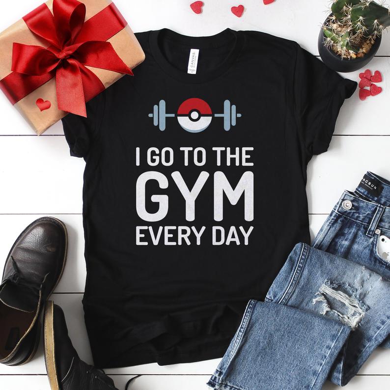 Pokemon Shirt I Go To The Gym Everyday. Christmas Pokemon Go Funny Pokemon Gym Shirt. Pokemon Christmas Shirt. Pokemon Christmas Gift.