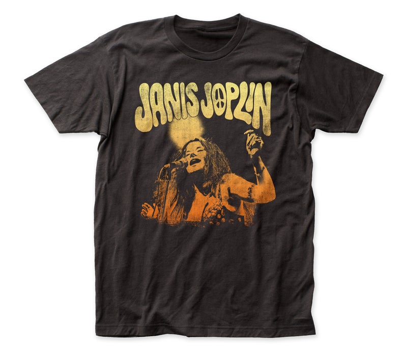 Janis Joplin Live Soft Fitted Cotton Tee Black