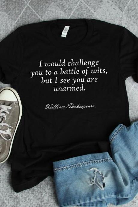 William Shakespeare Quote Shirt, Battle of Wits, Shakespeare Shirt, Book Reader, English Teacher Gift, Literary Shirt, Literature Gift