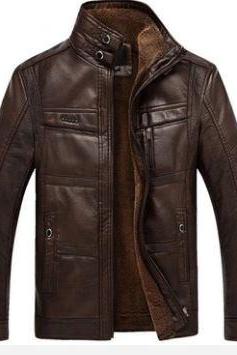 Mountainskin Leather Jacket Men Coats Brand High Quality PU Outerwear Men Business Winter Faux Fur Male Jacket