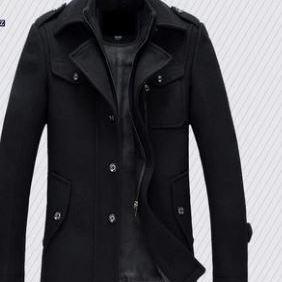 Winter trench coat for men fashion jackets woolen men's jacket double collar warm woolen